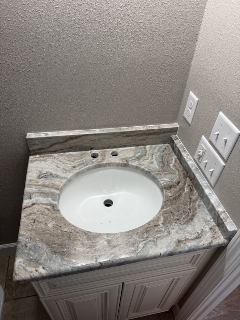 Fantasy Brown bathroom vanity countertop with undermount sink