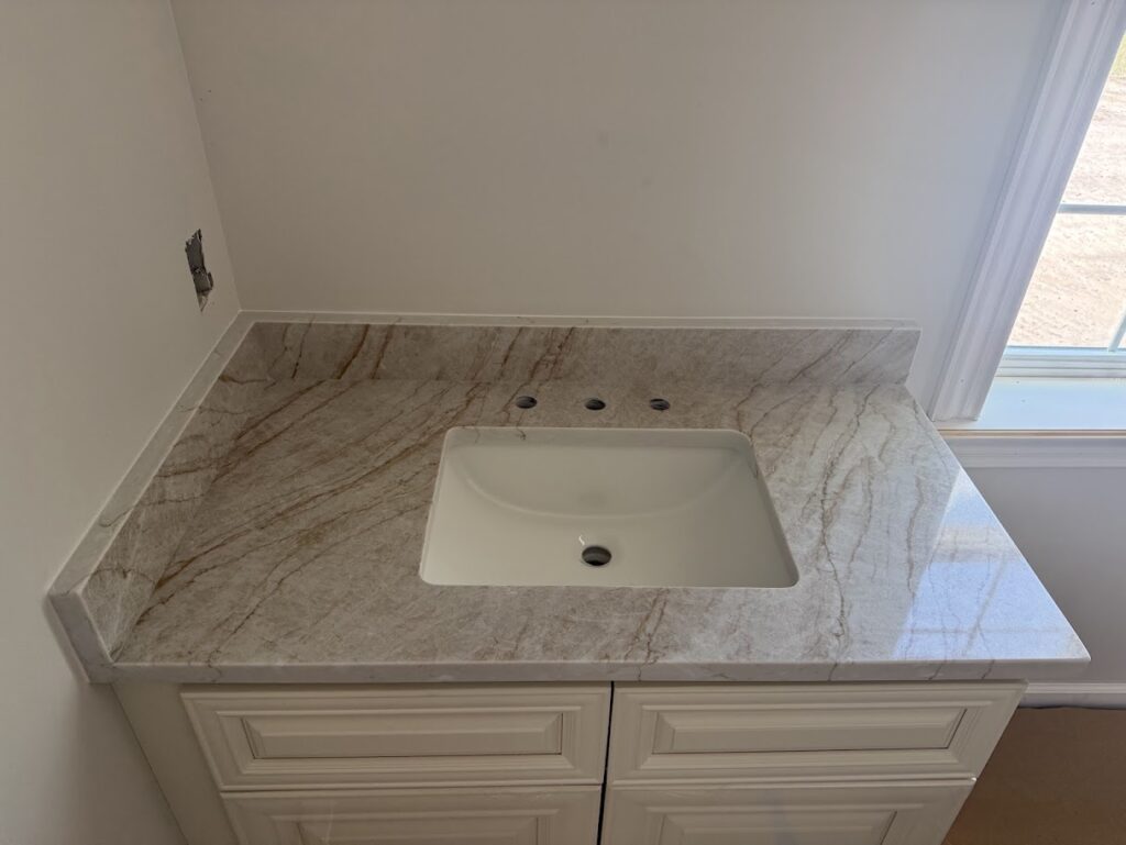 Bathroom vanity with quartz countertop