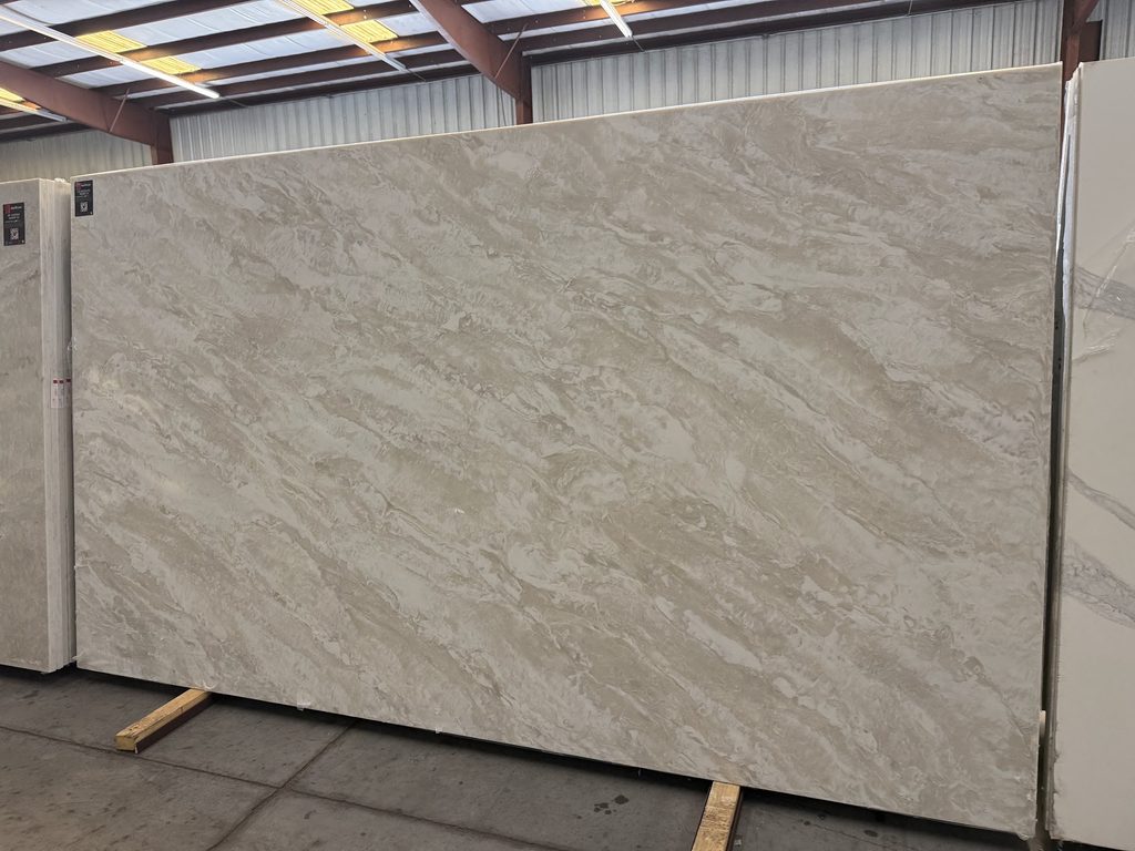 Quartz slabs ranging from simple patterns to bold veining