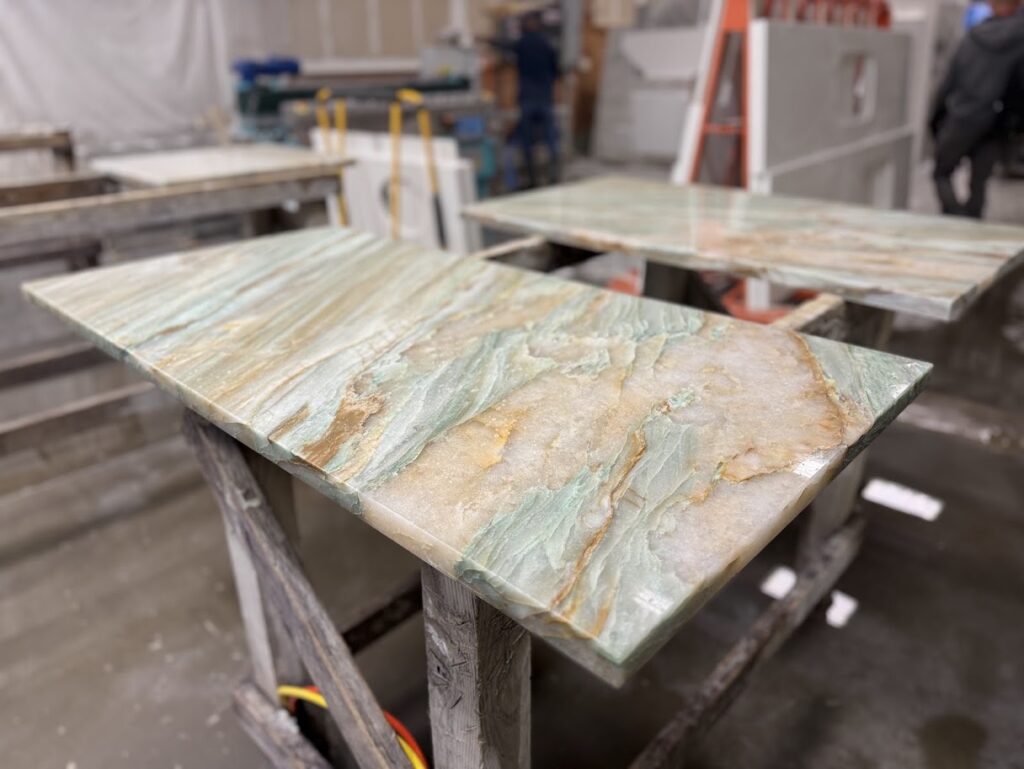 Natural granite slab with unique stone pattern