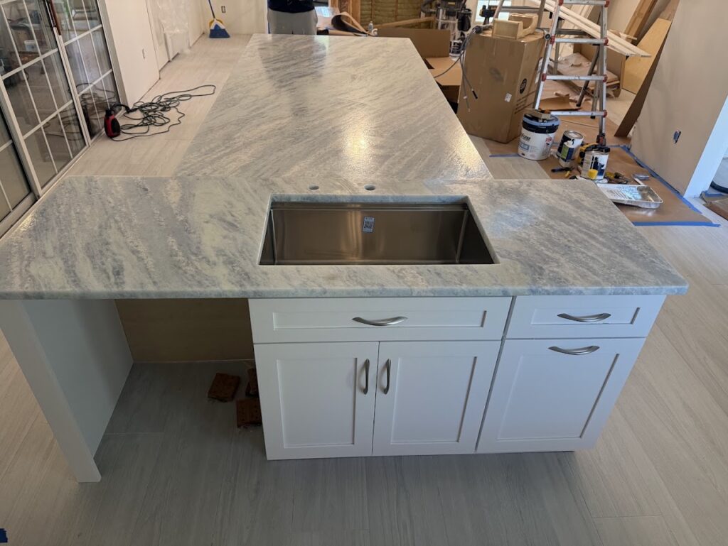Kitchen with natural marble countertops in Jacksonville, FL