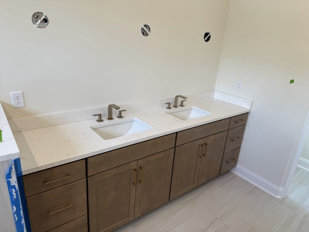 Quartz bathroom countertop fabrication and installation in Jacksonville Florida