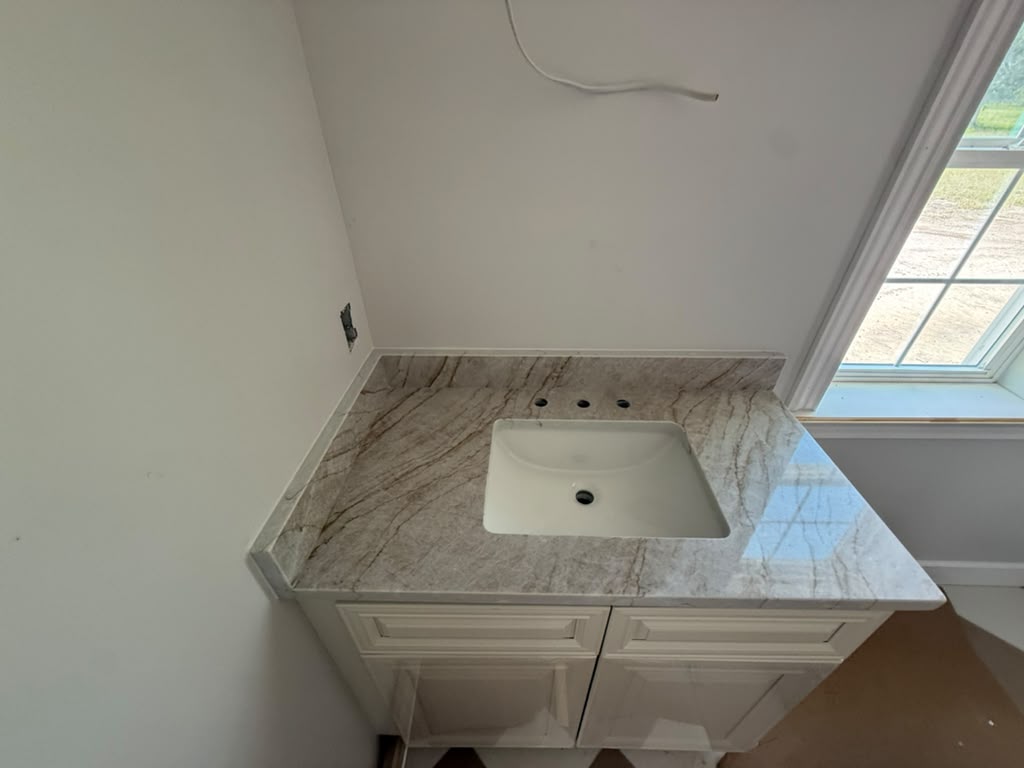 Quartz bathroom countertop fabrication and installation in Jacksonville Florida