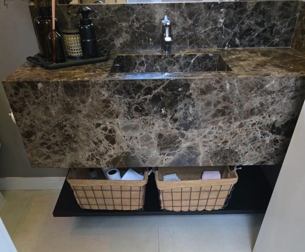 Emperador Dark marble slab for bathroom and kitchen countertops in Jacksonville FL
