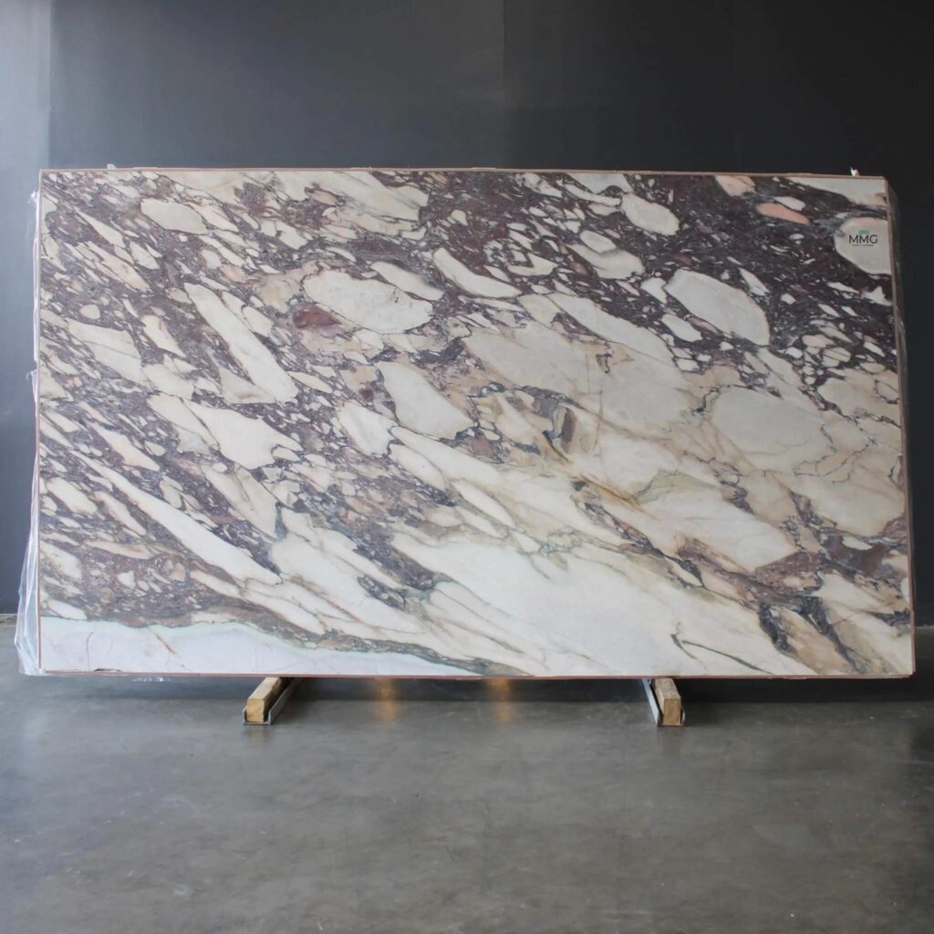 Calacatta Viola marble slab with burgundy and purple veining Marble Countertops in Jacksonville, FL