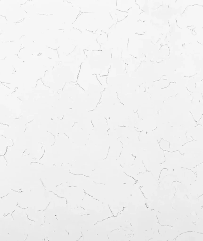 White quartz slab with soft Carrara style gray veining