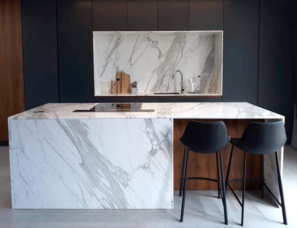 Statuario marble slab for kitchen countertops in Jacksonville FL